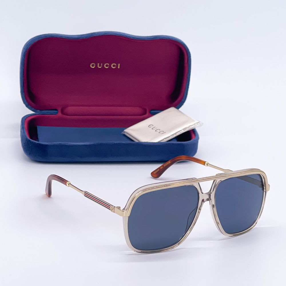 NEW GUCCI GG0200S 004 AVIATOR SUNGLASSES GUCCI - Picture 3 of 14